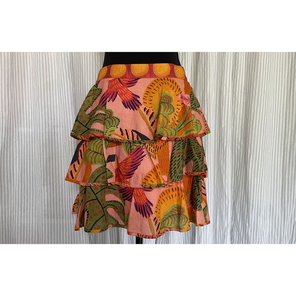 NWT Farm Rio Women's Small Summer Dreams Mini Skirt Tiered Vacation Summer Boho
